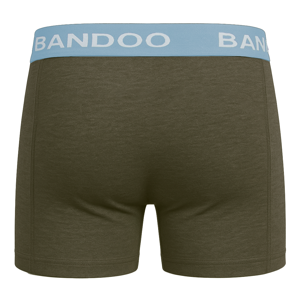 Bamboe Boxershorts – 2-Pack Olijfgroen / Lichtblauw