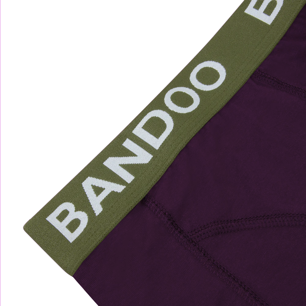 2-Pack Bamboo Boxers - Olive Green + Purple