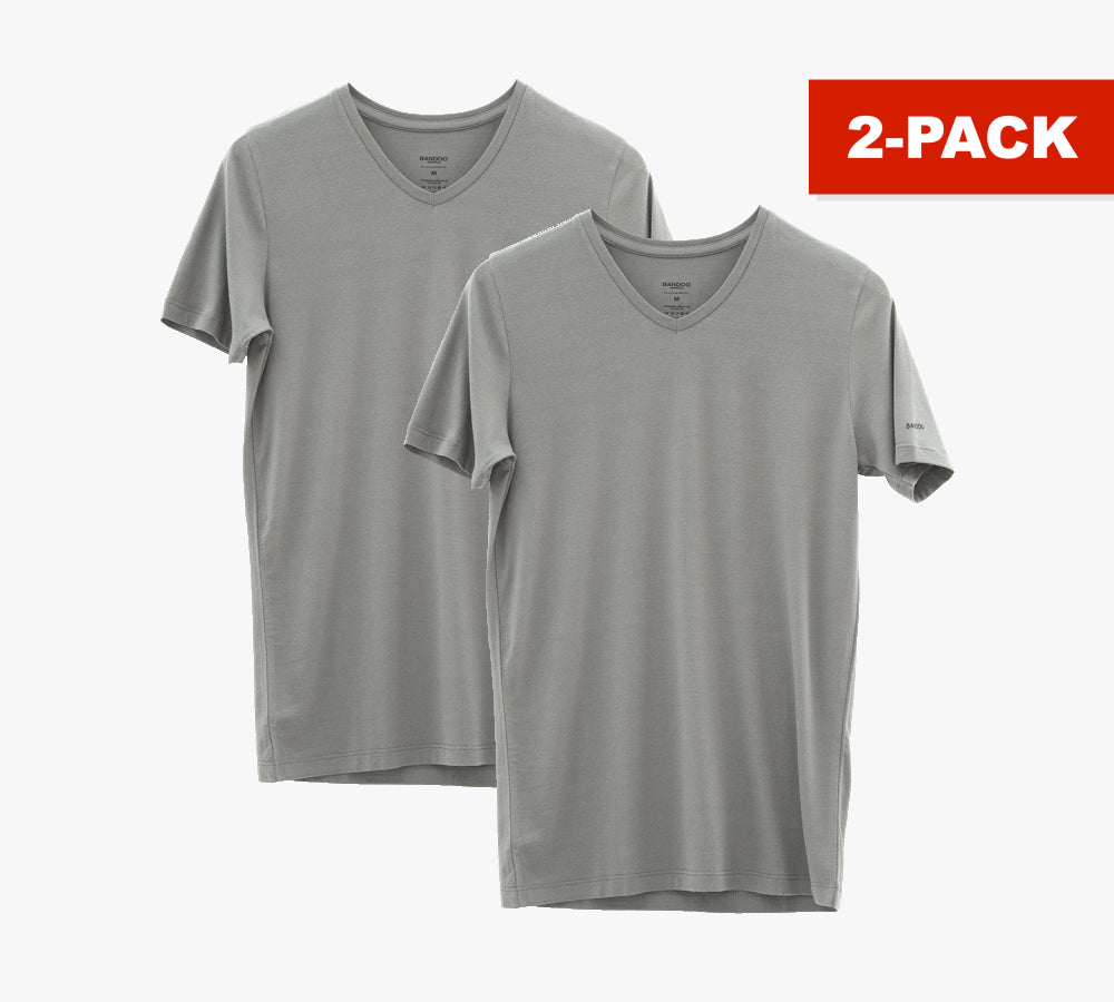 2 x Slim Fit V-Hals | Cool Grey