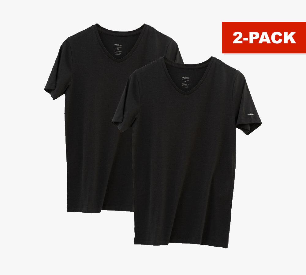 2 x Slim Fit V-Hals | Black