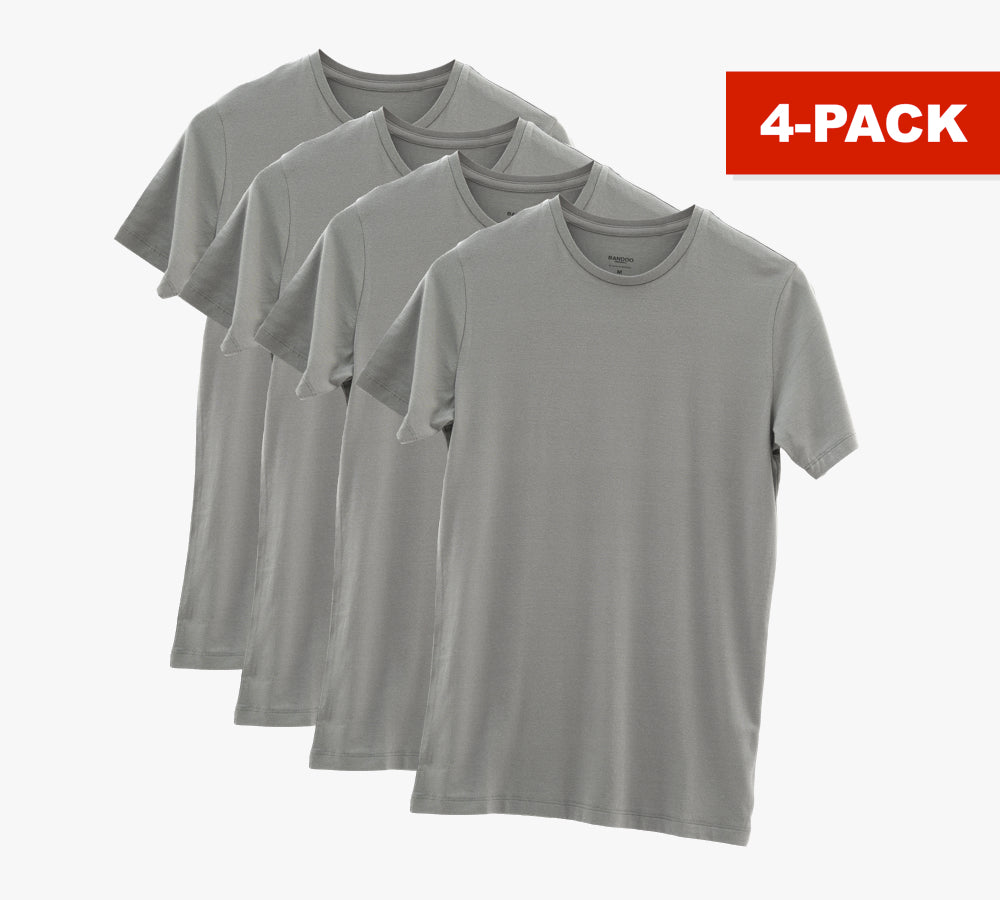 4 x Slim Fit Ronde Hals | Cool Grey