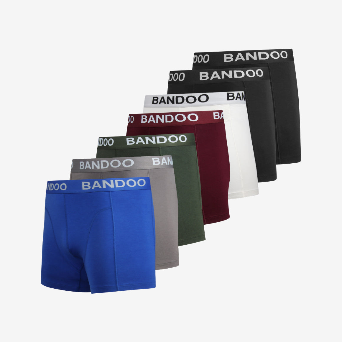 Boxershorts - 7-Pack - Cool Grey - Army Green - Cobalt Crush - Onyx Black - Deep Burgundy - Vanilla White