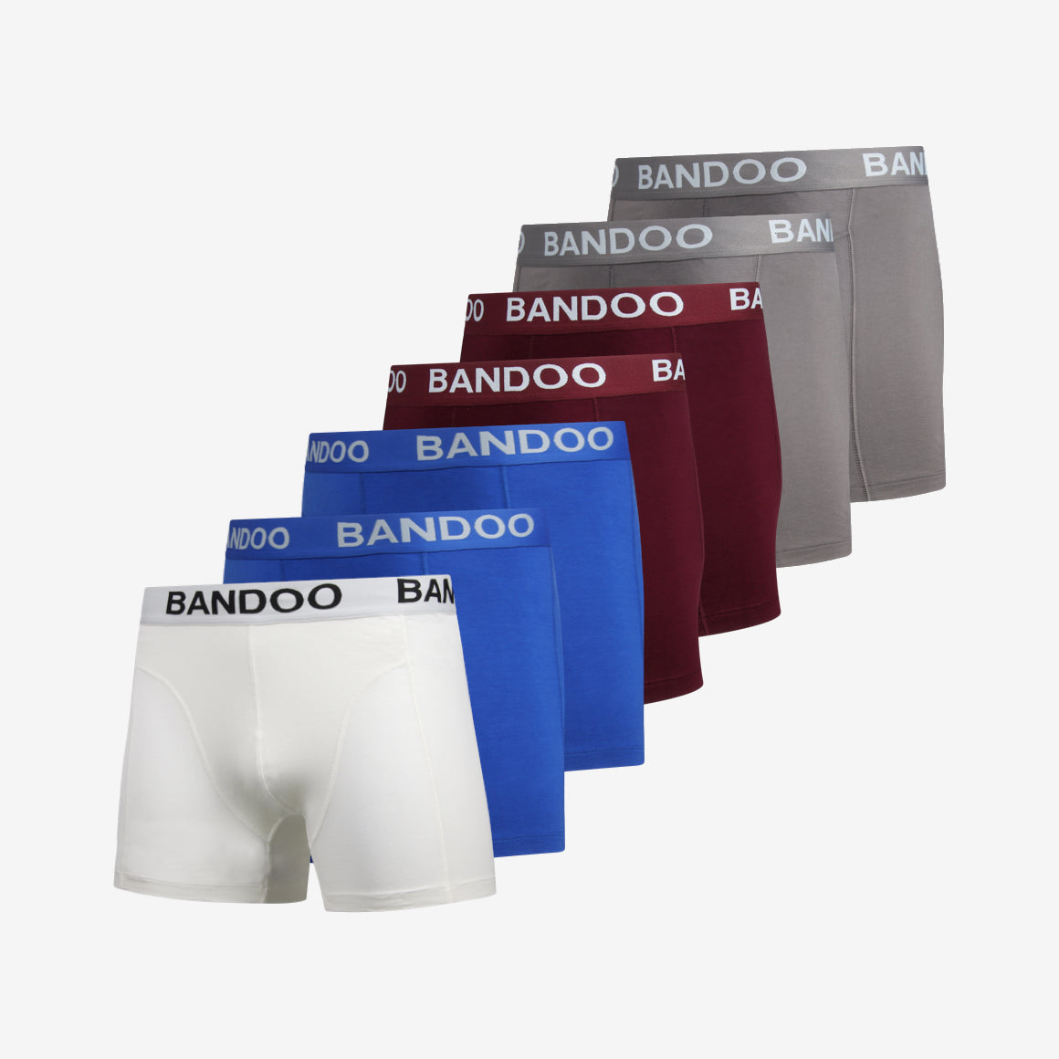 Boxershorts - 7-Pack - Cool Grey - Deep Burgundy - Vanilla White - Cobalt Crush