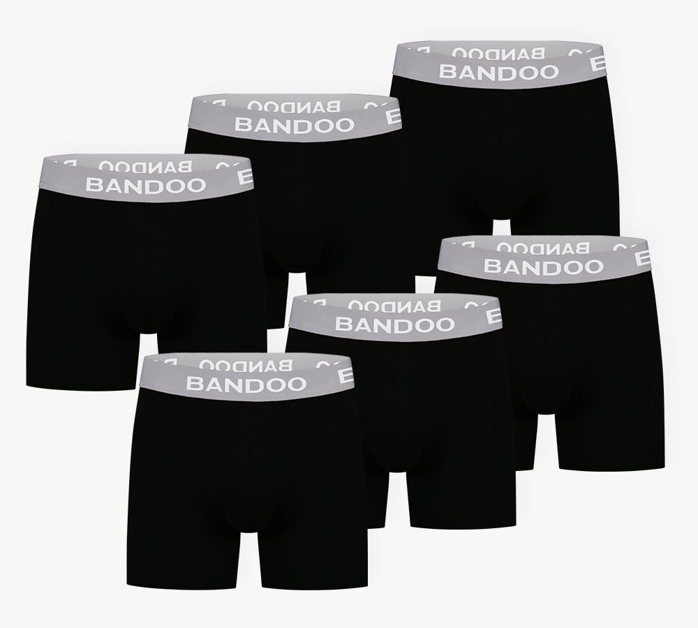 6-Pack Bamboo Boxers – All Black (All Black Edition)