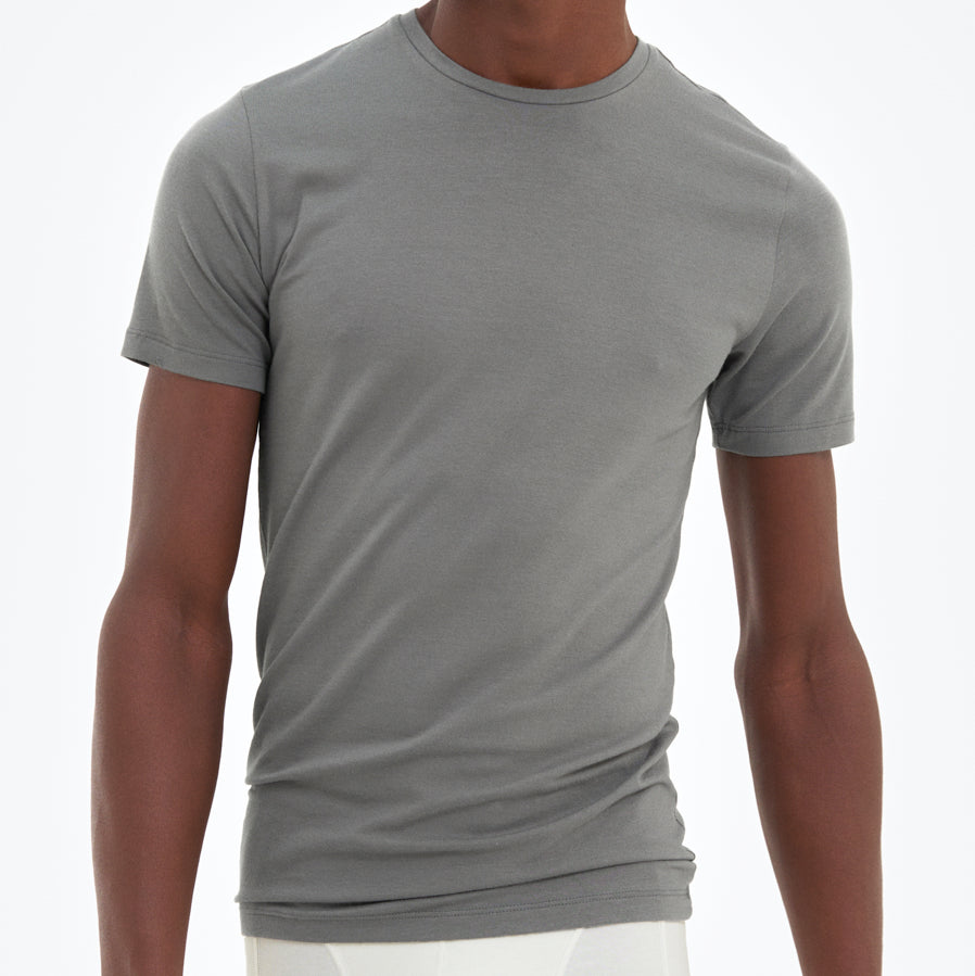 4 x Slim Fit Ronde Hals | Cool Grey