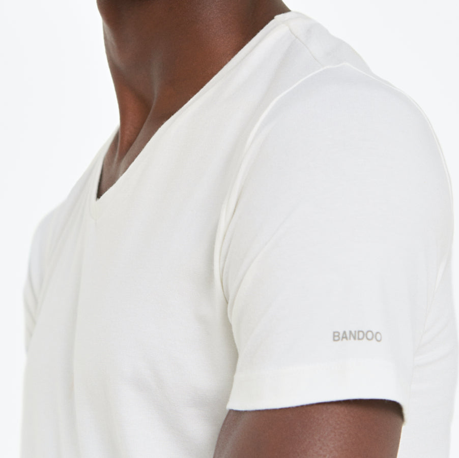 4 x Slim Fit V-Hals | White