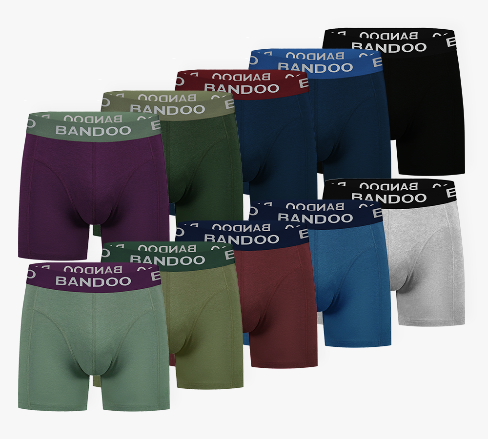 10-Pack Bamboo Boxers – Mixed Colours (Bandoo Signature)