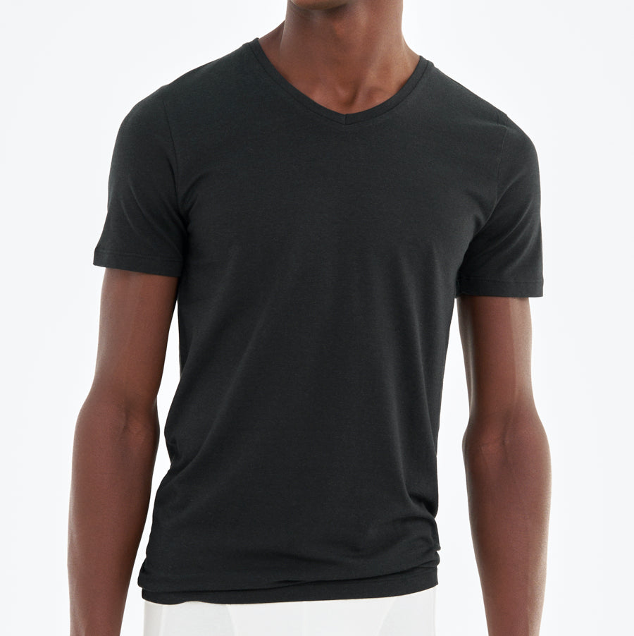 2 x Slim Fit V-Hals | Black