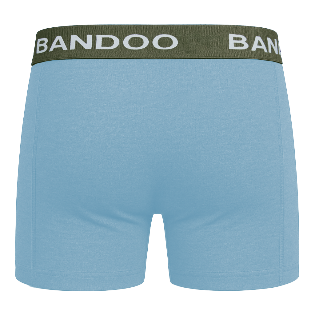 2-Pack Bamboo Boxers - Olive Green + Sky Blue
