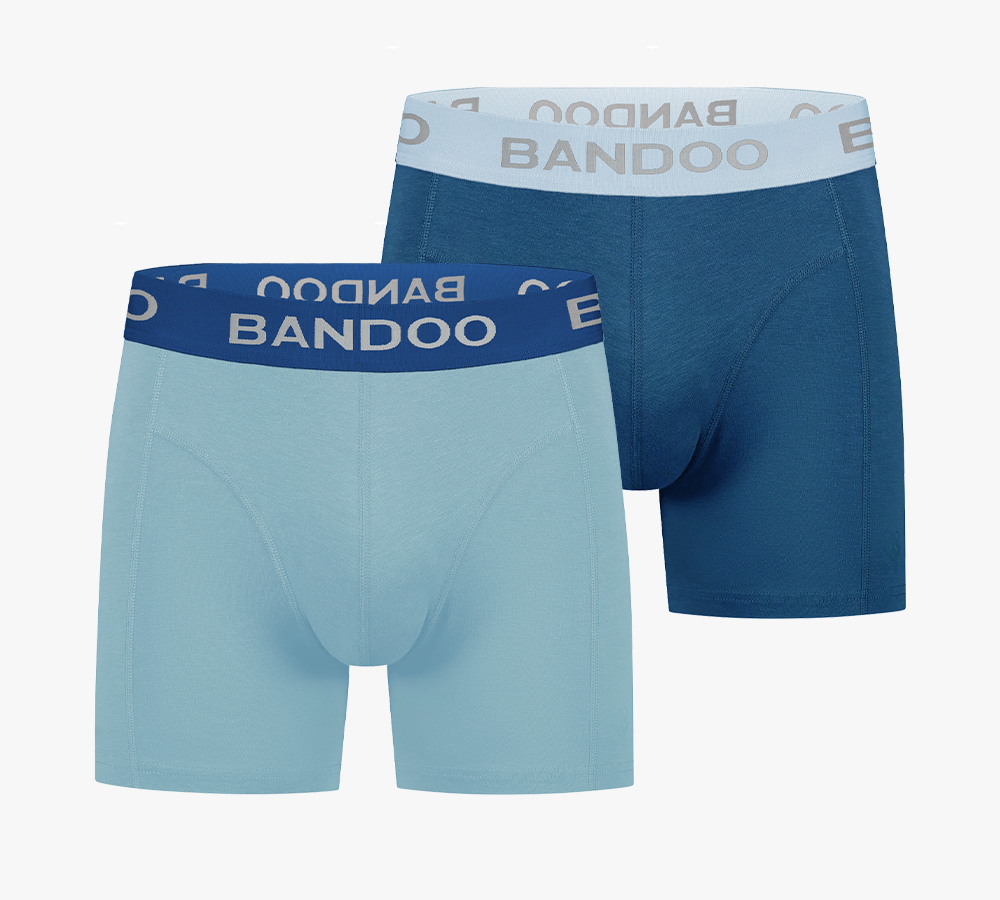 2-Pack Bamboo Boxers - Cobalt Blue + Sky Blue