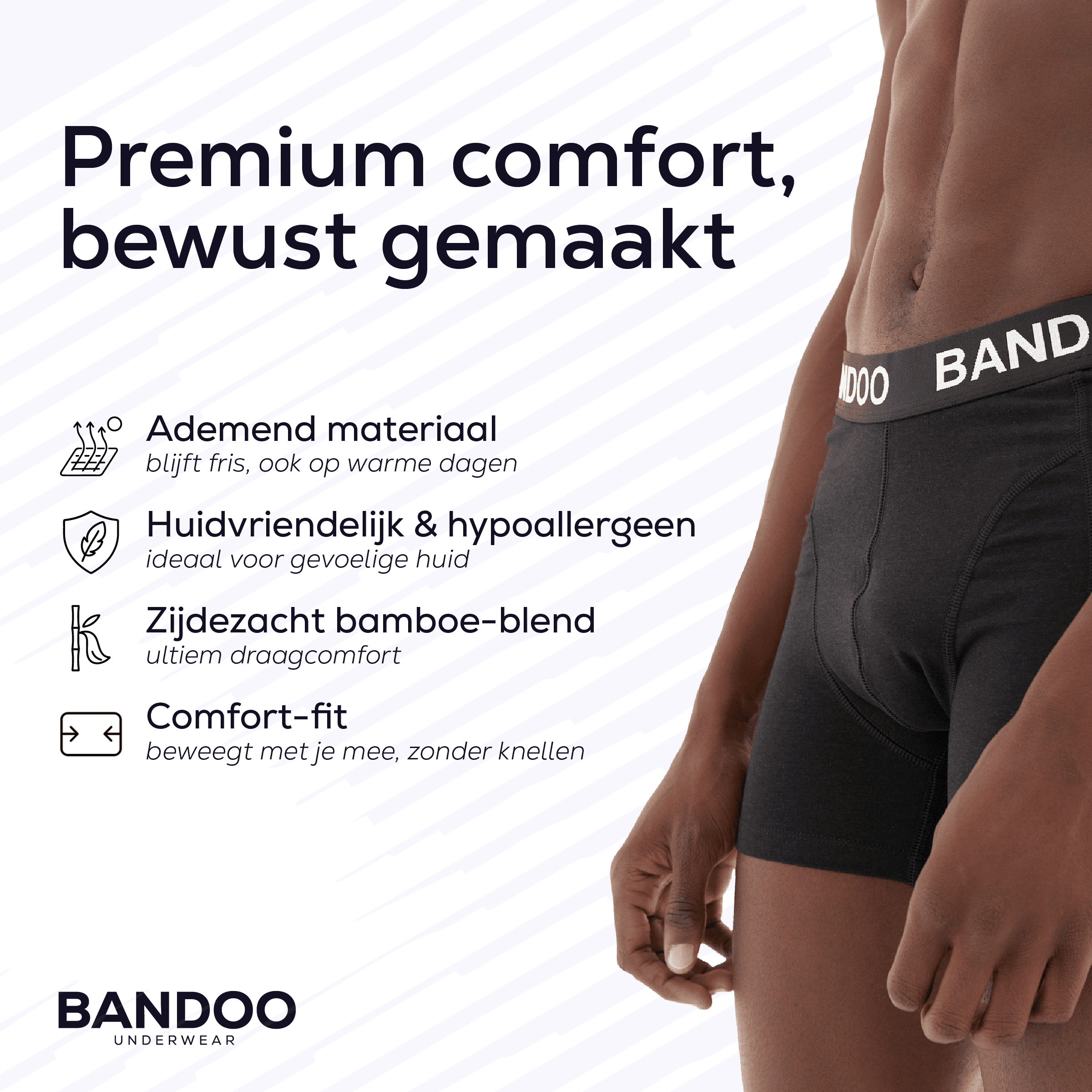 10-Pack Bamboo Boxers – All Black (Black Edition)