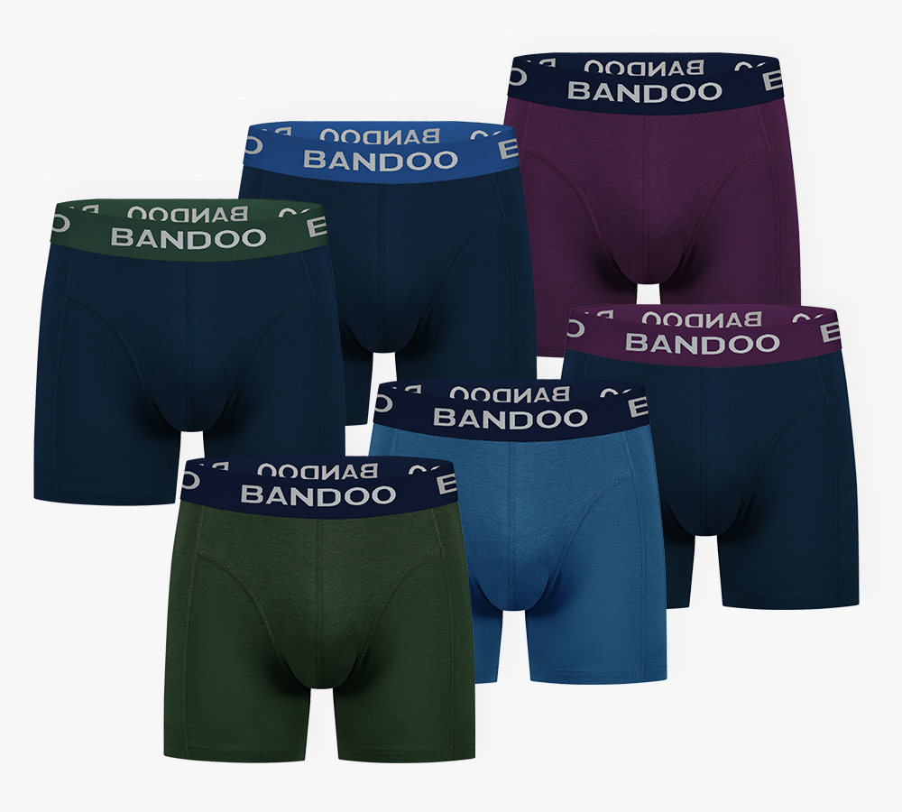 6-Pack Bamboo Boxers – Navy Blue + Army Green + Kobalt (Navy Core)