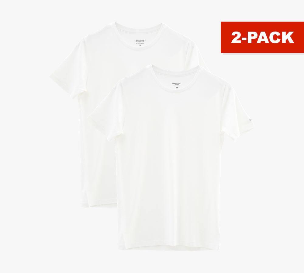 2 x Slim Fit Ronde Hals | White