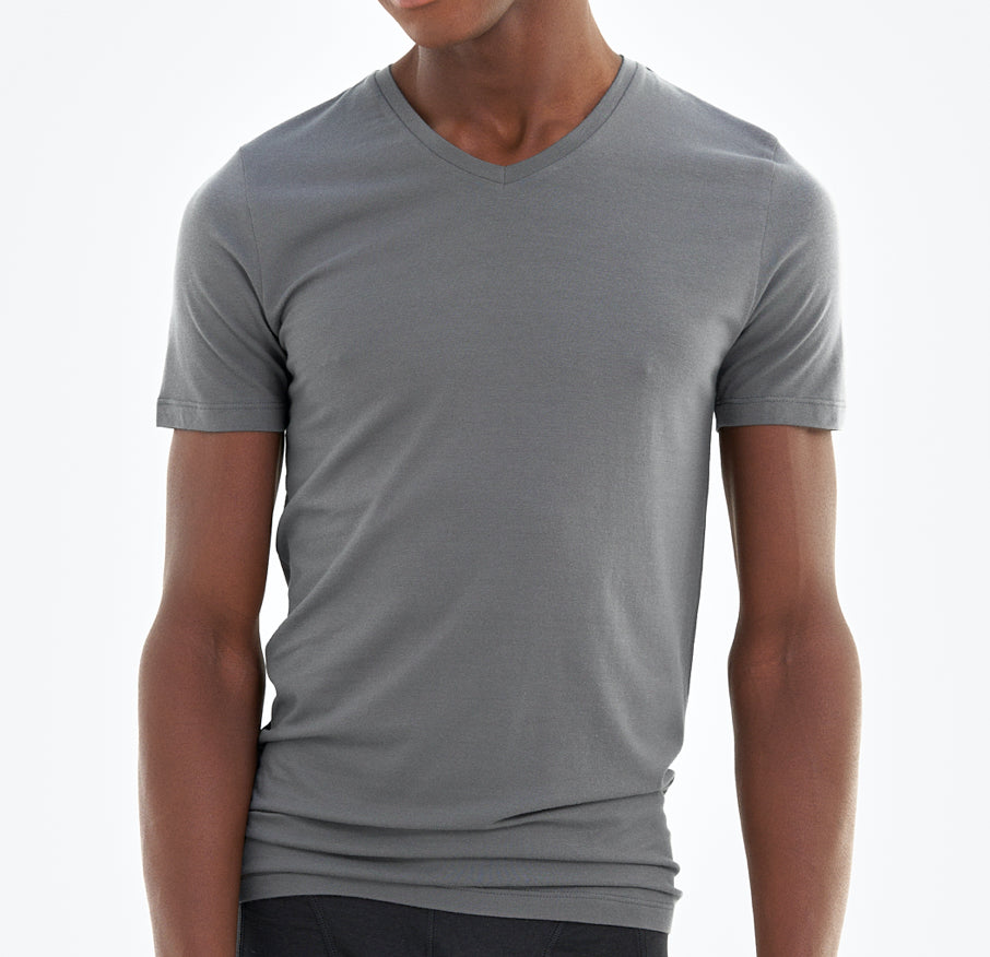 2 x Slim Fit V-Hals | Cool Grey